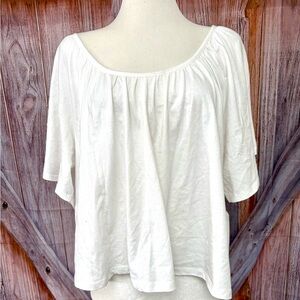 Amazon Essentials Women's White Short Sleeve Top Cotton